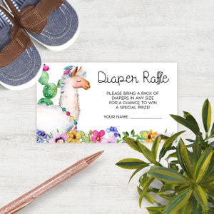 Llama Diaper Raffle Ticket, Baby Shower Fiesta Game, Llama Baby Shower, Alpaca Baby Shower, Baby Shower Activity, Printable No. 1011 image 6