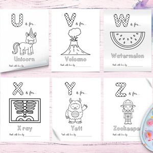 Baby Shower ABC Coloring Book Pages, Baby's First ABC Book, Alphabet ...
