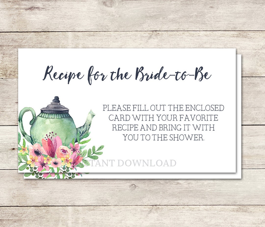 Bring a Recipe Card Bridal Shower Recipe Card Bridal Shower Etsy