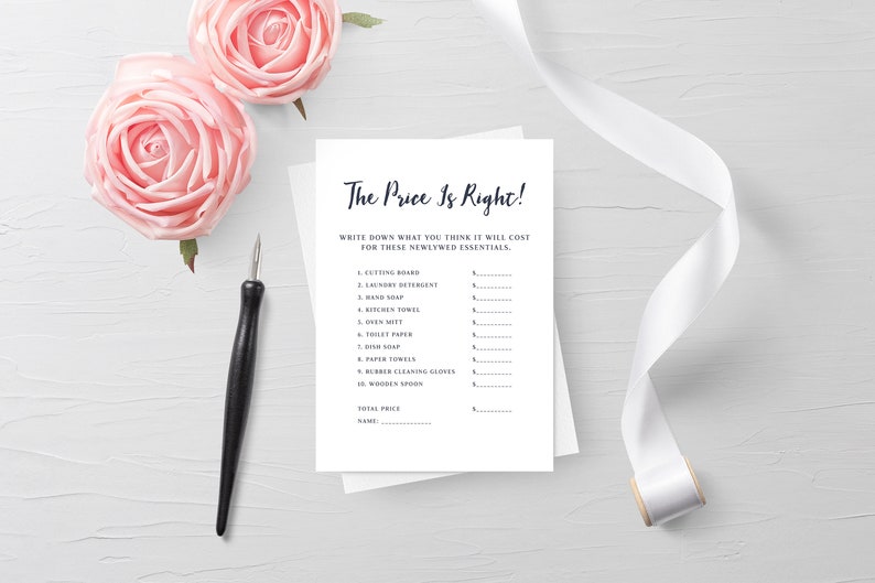 Printable Price is Right Bridal Shower Game Guess the Price | Etsy