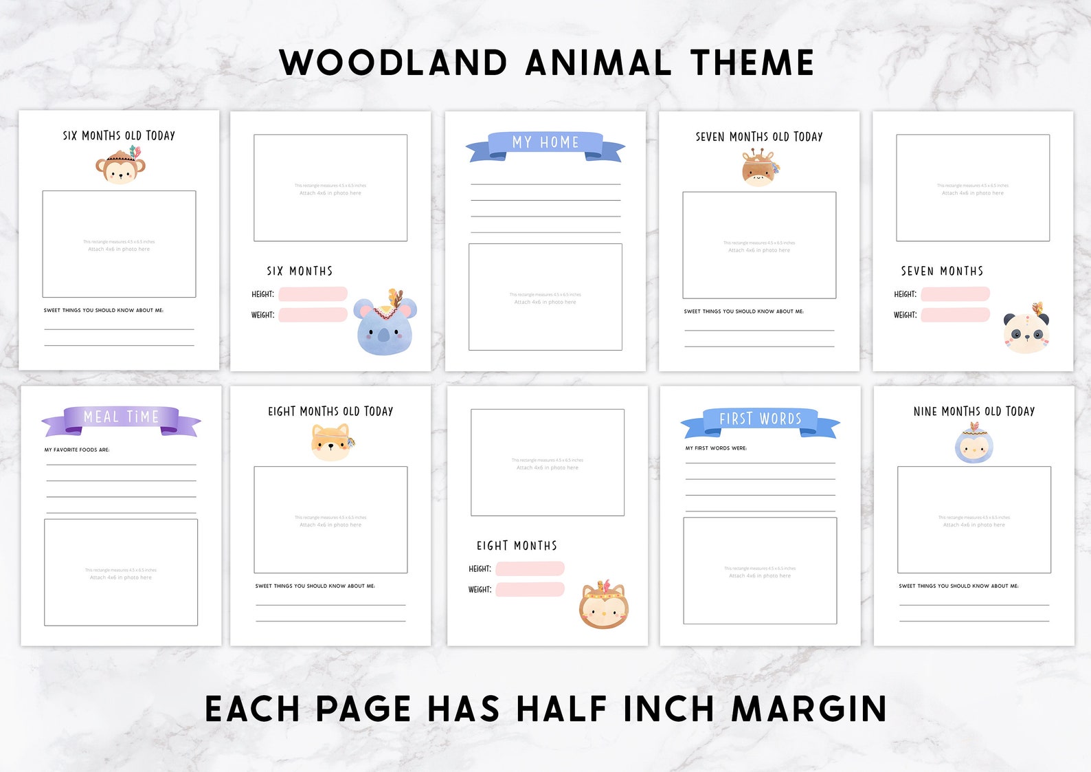 Printable Baby Book Woodland Animal Baby Book Printable Baby Etsy