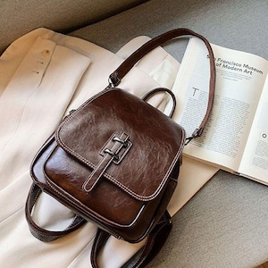 Women&#39;s Mini Leather Backpack – Stylish Casual Daypack Purse