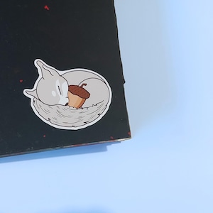 Juego de 5 pegatinas de vinilo brillante con diseño de ardillas kawaii para portátil