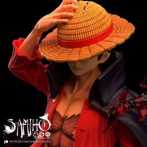 Handpainted Luffy Resin Figure: One Piece Anime Collectible - 1/6 Scale