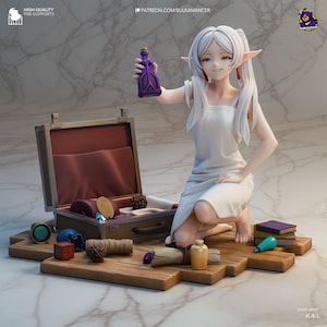 Figura de anime Frieren: Estatua de resina pintada a mano coleccionable