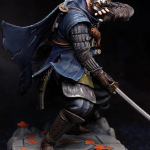 Samurai Resin Figure –  Fan Art Statue – Handcrafted 3D Printed Samurai Collectible
