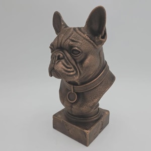 Hand-Painted French Bulldog Bust: Statue for Dog Lovers