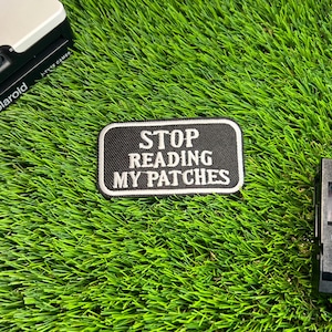 Stop Patch Embroided Patches Funny Patch Iron On Patches for Clothing Funny Patch Meme Lover Biker Gift Biker Patch Meme Fun Patch