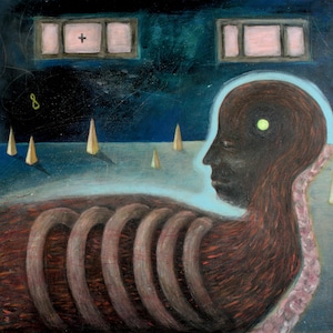 Surreal Acrylic Painting | Emotional Abstract Portrait | Symbolic Dreamscape Art | Original Wall Decor by ABRA – “Numb”