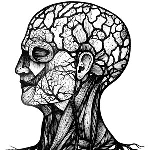 Surreal Anatomic Tattoo Sketch | Digital Flash Art | Line Art for Personal Use | Instant Download