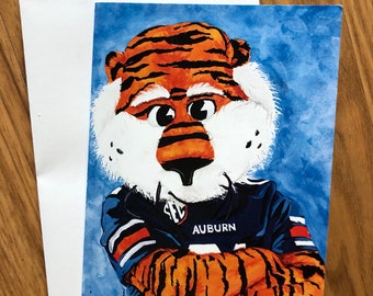 Aubie - Auburn Mascot Notecards- Printed  from Original Watercolor Officially Licensed by Auburn University