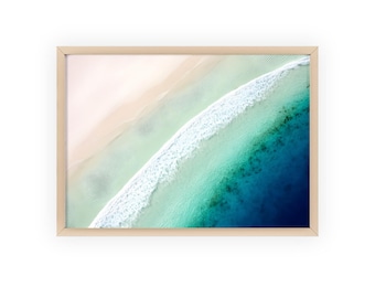 Coastal Abstract Beach Waves Framed Poster