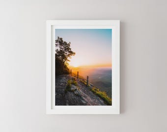 Whiteside Mountain, Blue Ridge Mountains Druck, Landschaftsfotografie, Bergwandkunst, North Carolina Fotografie, Bergblick