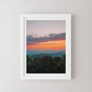 Jump Off Rock, Blue Ridge Mountains Photography Print, Mountain Print, North Carolina Photography, Sunset Wall Art, North Carolina Art Print