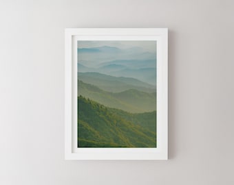 Blue Ridge Mountains Druck, Waterrock Knob, Blue Ridge Mountains Wandkunst, Blue Ridge Parkway Fotografie, Bergschichten, Sonnenuntergang Print