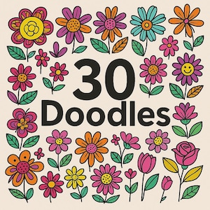 Floral SVG Bundle Cut File,Floral,Flower leaf,leaves ,Botanical clipart hand drawn doodle style SVG Florals