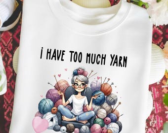 Funny Crochet Yarn Lover PNG, Craft Hobby Graphic (Digital Download)