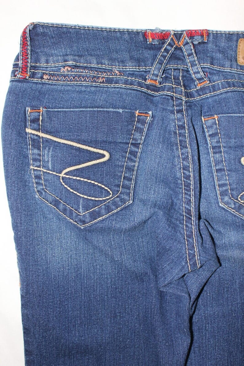 Womens SEVEN7 Rocker Slim Rhinestone Jeans Size 25 Dark Wash RN#109890 image 13