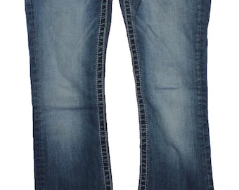 Miss Me Size 27 x 34 Mid-Rise Boot Jeans Blue Denim Style #MP6277B