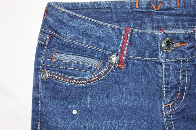 Womens SEVEN7 Rocker Slim Rhinestone Jeans Size 25 Dark Wash RN#109890 image 9