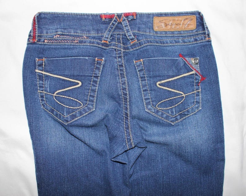 Womens SEVEN7 Rocker Slim Rhinestone Jeans Size 25 Dark Wash RN#109890 image 6