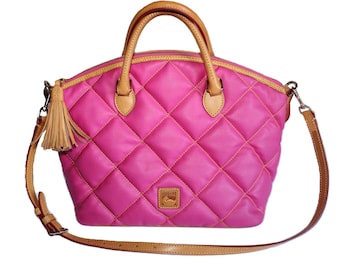 Dooney And Bourke Spicy Pink Quilted Satchel Handbag