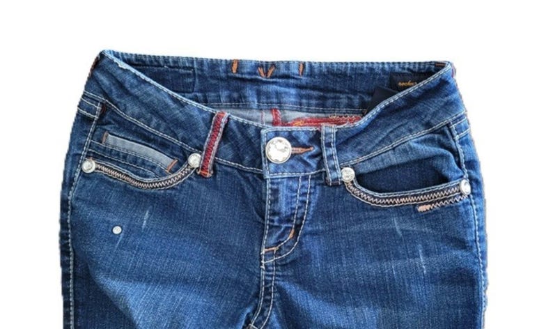 Womens SEVEN7 Rocker Slim Rhinestone Jeans Size 25 Dark Wash RN#109890 image 2
