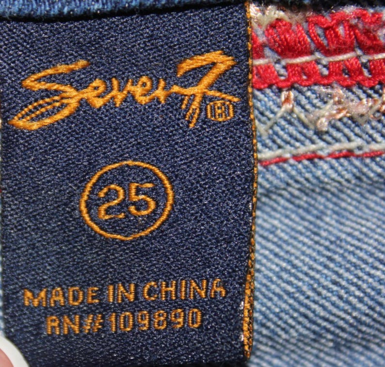 Womens SEVEN7 Rocker Slim Rhinestone Jeans Size 25 Dark Wash RN#109890 image 7