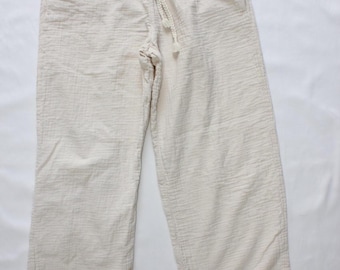 Pantalones anchos de gasa beige con cordón elástico para niña, talla L (10/12) de Cat & Jack.