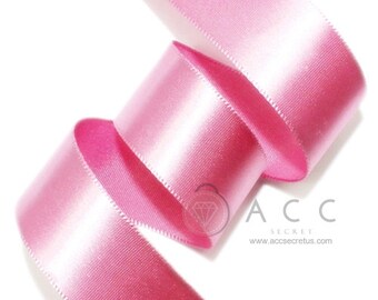 5ヤード アザレア ピンク 片面サテンリボン - 5 mm(2/8'')、10 mm(3/8'')、15 mm(5/8'')、25 mm(1'')、40 mm(1 1/2'')、50 mm(2'')