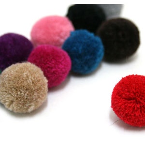 2Pieces 35mm Yarn Pom Pom Pick Your Colors 13 Different Colors image 1