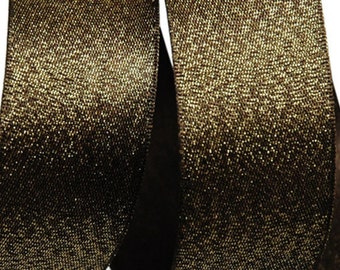 5Yards Metallic Sparkle Dark Brown Satin Ribbon - 15mm(5/8'') , and 25mm(1'') - Glitter Ribbon