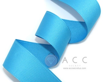 5ヤード アクアソリッドグログランリボン - 5 mm(2/8'')、10 mm(3/8'')、15 mm(5/8'')、25 mm(1'')、40 mm(1 1/2'')