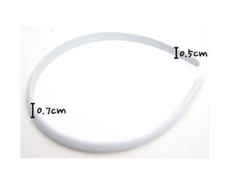 10PCS 7MM (0.28inch) Plastic Headband - White