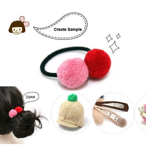 2Pieces 35mm Yarn Pom Pom Pick Your Colors 13 Different Colors image 2