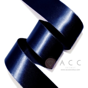 5Yards Navy Single Faced Satin Ribbon - 5mm(2/8&#39;&#39;), 10mm(3/8&#39;&#39;), 15mm(5/8&#39;&#39;), 25mm(1&#39;&#39;), 40mm(1 1/2&#39;&#39;&#39;) und 50mm(2&#39;&#39;)