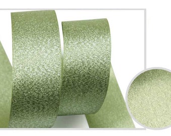5Yards Metallic Sparkle Light Khaki Satin Ribbon - 15mm(5/8''), and 25mm(1'') - Glitter Ribbon