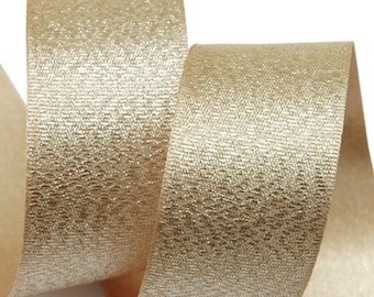 Metallic Sparkle Beige Satin Ribbon 40 Yards  - 15mm(5/8'') and 25mm(1'') - Glitter Ribbon