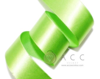 5Yards Yellow Green Single Faced Satin Ribbon - 5mm(2/8''), 10mm(3/8''), 15mm(5/8''), 25mm(1''), 40mm(1 1/2''), and 50mm(2'')