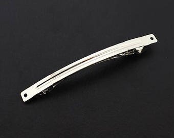 100 Pieces 104mm (4.09inch) Thin Silver French Style Hair Barrette without Spring - Brand New Design