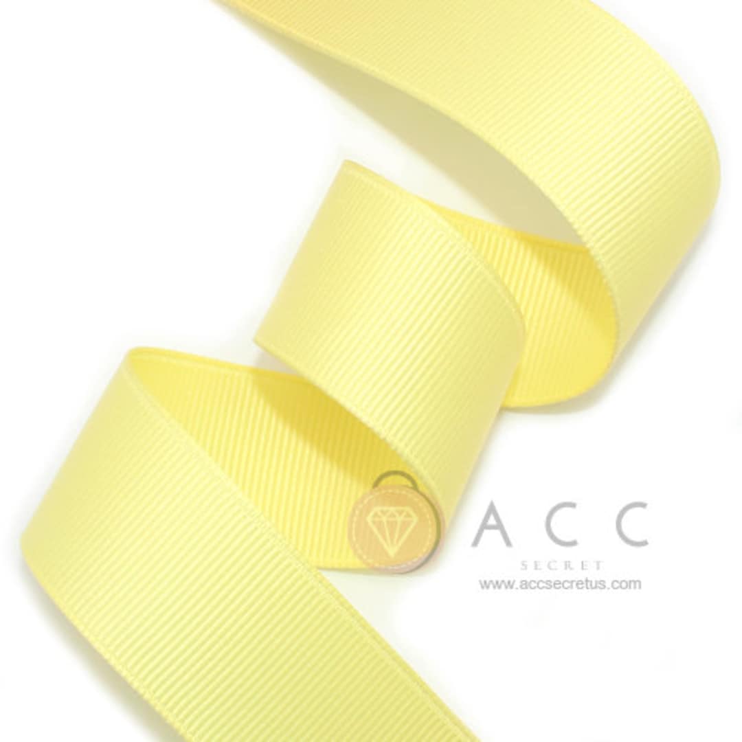 5 Yards Pale Yellow Solid Grosgrain Ribbon - 5mm(2/8''), 10mm(3/8 ...