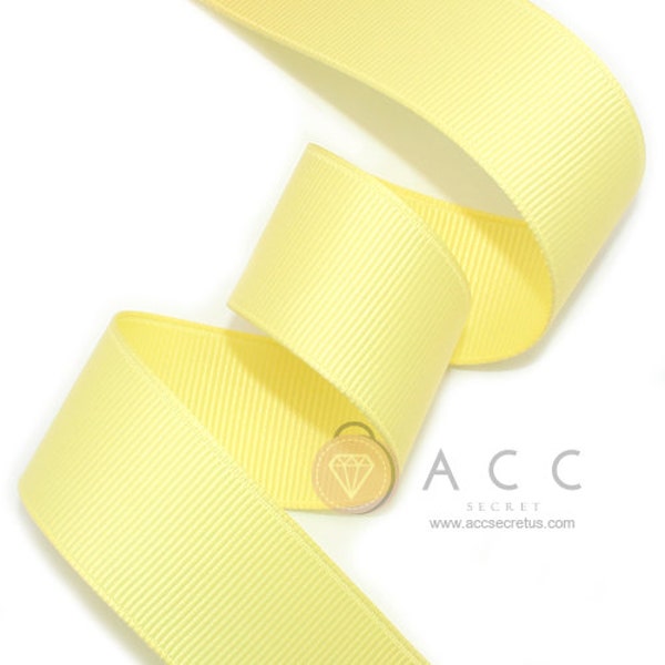 5 Yards Pale Yellow Solid Grosgrain Ribbon - 5mm(2/8''), 10mm(3/8''), 15mm(5/8''), 25mm(1''), and 40mm(1 1/2'')