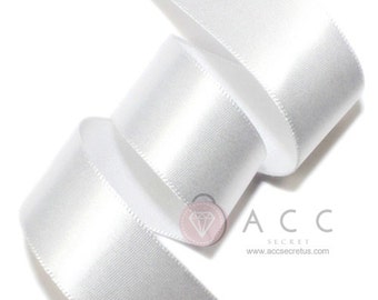 5Yards White Single Faced Satin Ribbon - 5mm(2/8''), 10mm(3/8''), 15mm(5/8''), 25mm(1''), 40mm(1 1/2''), and 50mm(2'')