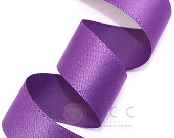 5Yards  Pansy Purple Single Faced Satin Ribbon - 10mm(3/8''), 15mm(5/8''), 25mm(1''), and 40mm(1 1/2'') - Semi Gloss Flat Satin