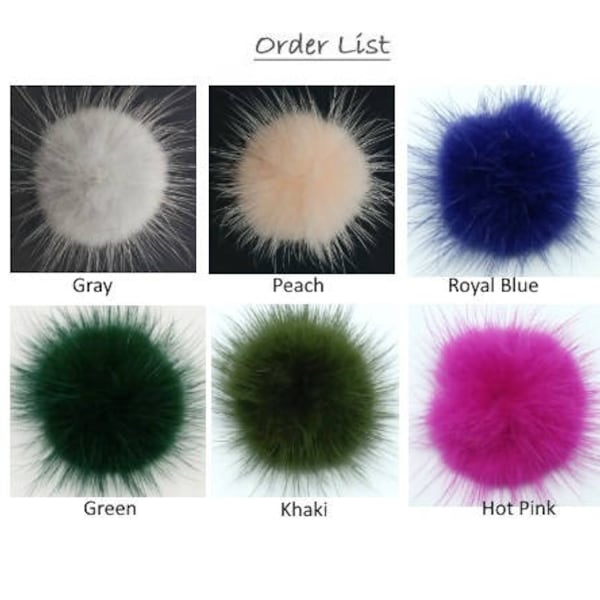 10 Pieces - Appx 35mm - 40mm Mink Fur Ball - Variety Colors