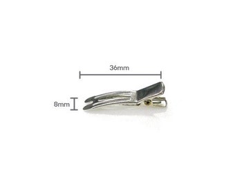 10PCS 36mm(1 1/4'') Mini Double Prong Hair Clips w/ Teeth