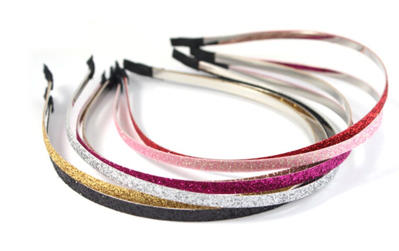 5mm 0.20inch Glitter Metal Headband with Bent End Black Etsy