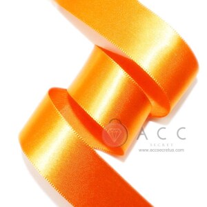 5Yards Orange Single Faced Satin Ribbon - 5mm(2/8&#39;&#39;), 10mm(3/8&#39;&#39;), 15mm(5/8&#39;&#39;), 25mm(1&#39;&#39;), 40mm(1 1/2&#39;&#39;), and 50mm(2&#39;&#39;)