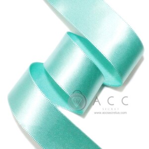 5Yards Mint Single Faced Satin Ribbon - 5mm(2/8&#39;&#39;), 10mm(3/8&#39;&#39;), 15mm(5/8&#39;&#39;), 25mm(1&#39;&#39;), 40mm(1 1/2&#39;&#39;), and 50mm(2&#39;&#39;)