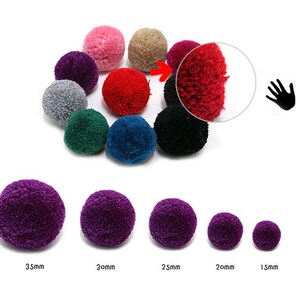 2Pieces 35mm Yarn Pom Pom Pick Your Colors 13 Different Colors image 3